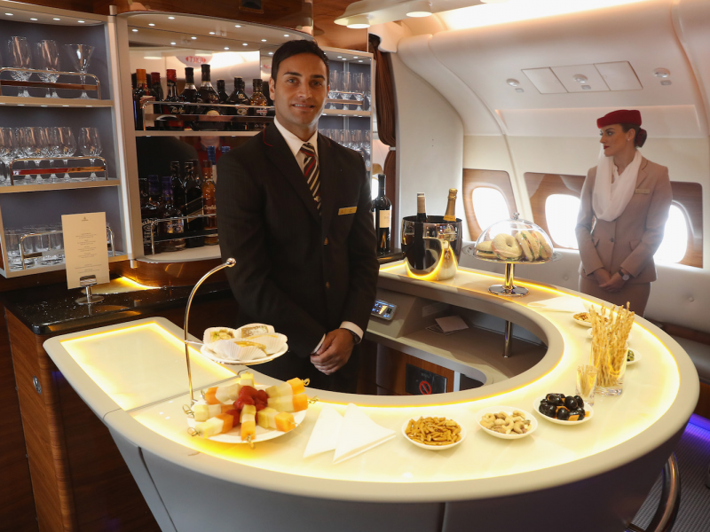Emirates Business Class Flight Bar