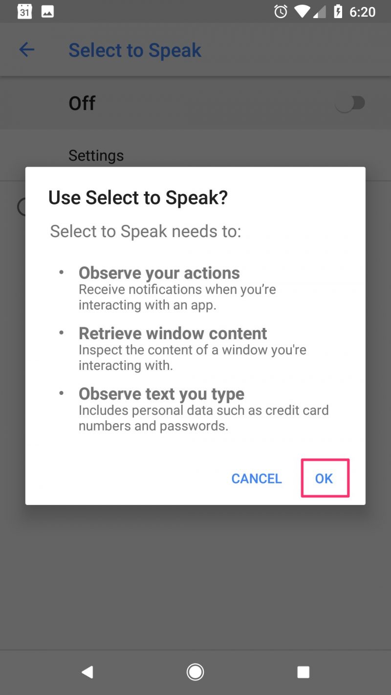 How to use Google text-to-speech feature on Android phone
