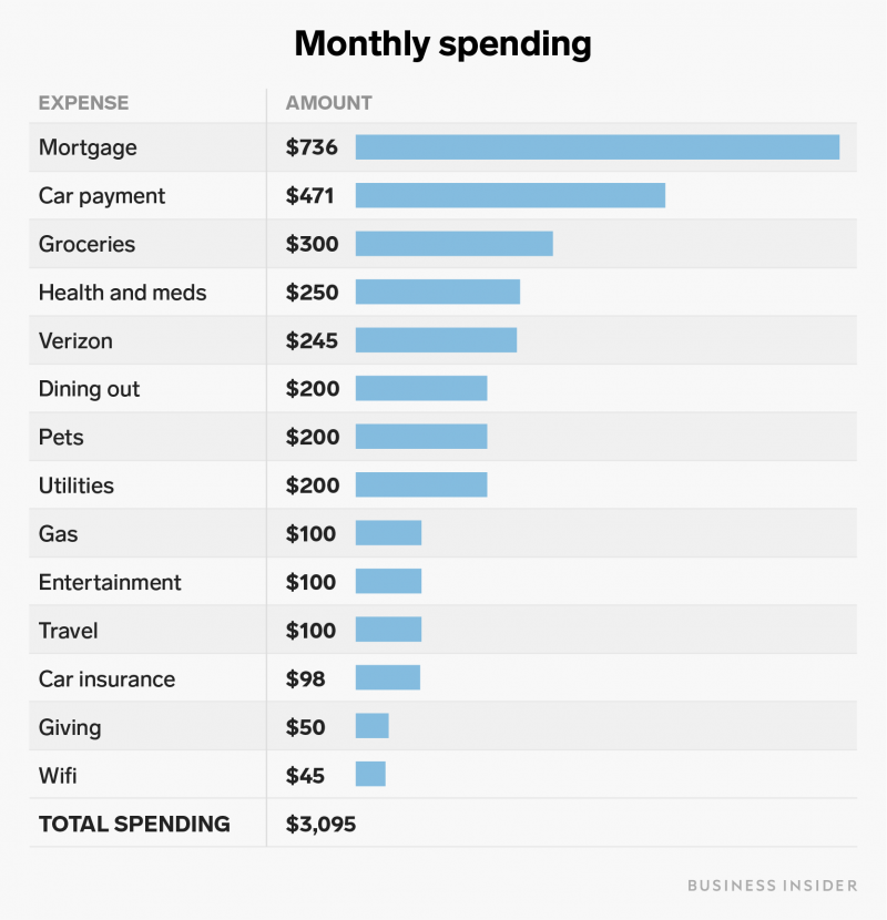 daniella flores monthly spending chart