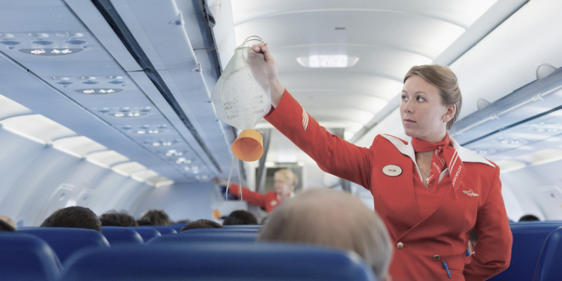 Flight attendant oxygen mask