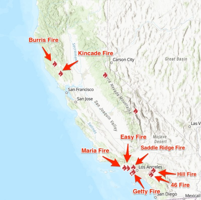 cal fire map october 31