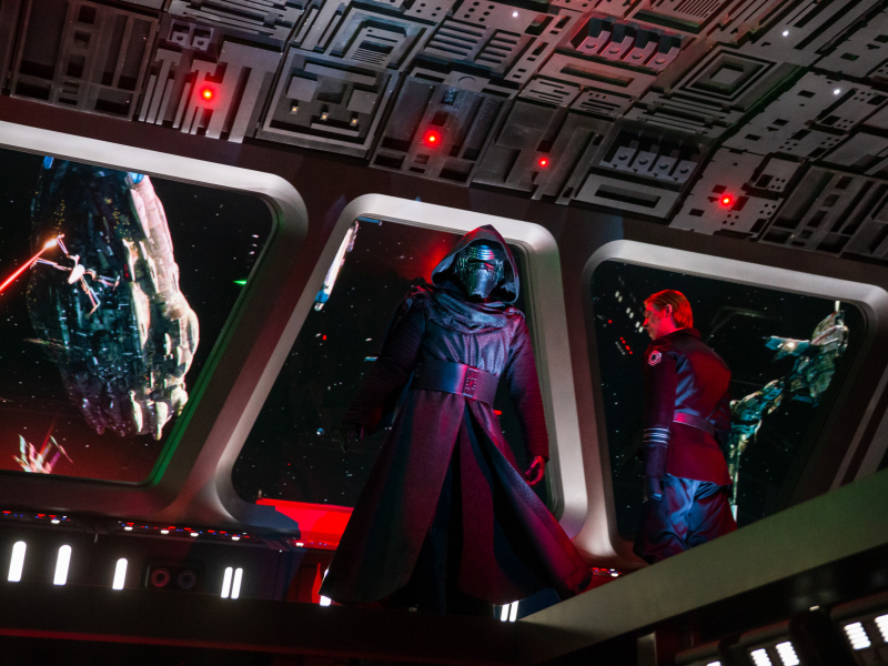 Kylo Ren and Hux bridge Star Destroyer Disneyland Star Wars Rise of the Resistance ride 