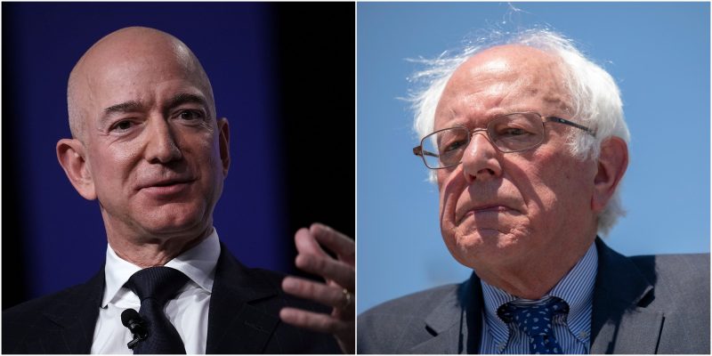 Bernie Sanders Jeff Bezos
