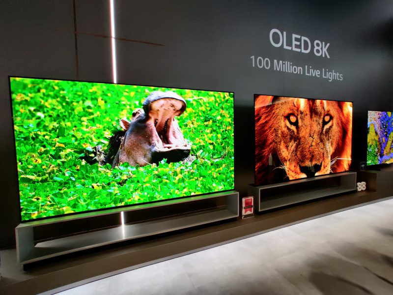 De 8K-televisies van LG op CES 2020.