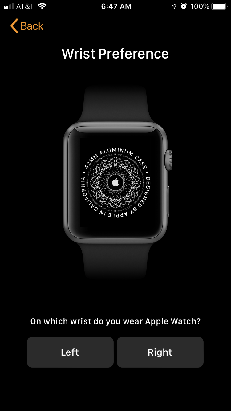 Apple Watch wrist preference