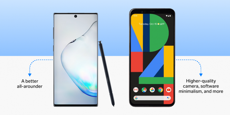 Google Pixel 4 XL vs Samsung Galaxy Note 10 Bottom Line
