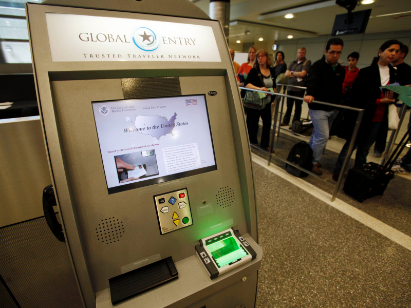 Global Entry Kiosk - May 28, 2010 - a Global Entry Trusted Traveler Network kiosk awaits arriving international passengers who are registered for the service, which will expedite their clearance of customs, at the newly-renovated customs clearance area at the Tom Bradley International Terminal at Los Angeles International Airport Friday, May 28, 2010.