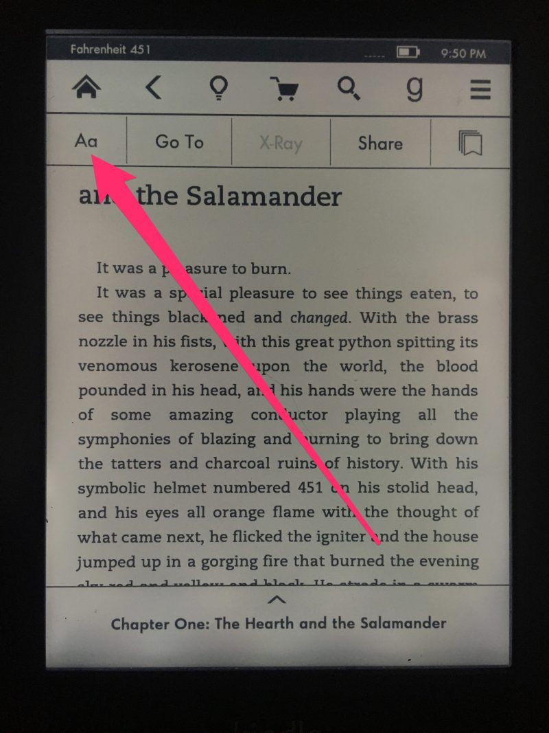 How to change font size on Kindle