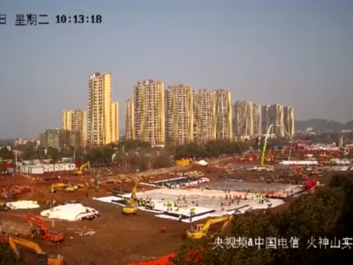 Wuhan hospitals under construction