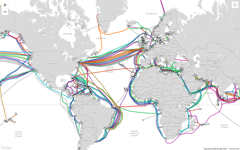 Undersea Internet Cable World Map