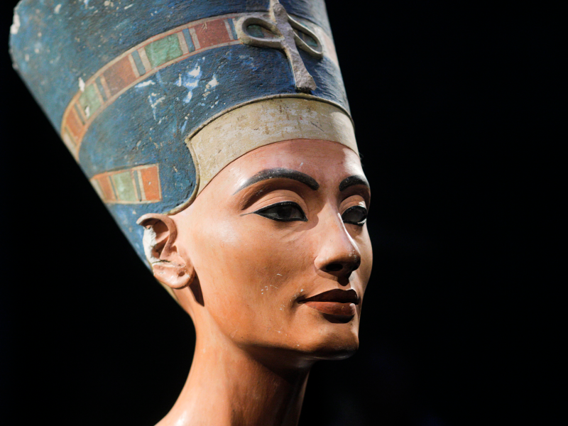 a 3,300 year old bust of Queen Nefertiti is seen at the New Museum, in Berlin, Germany. 