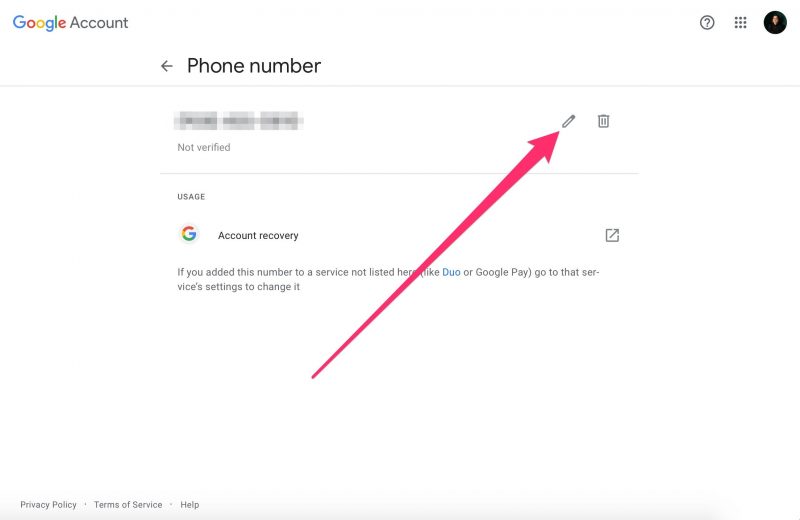 How to change phone number in Gmail