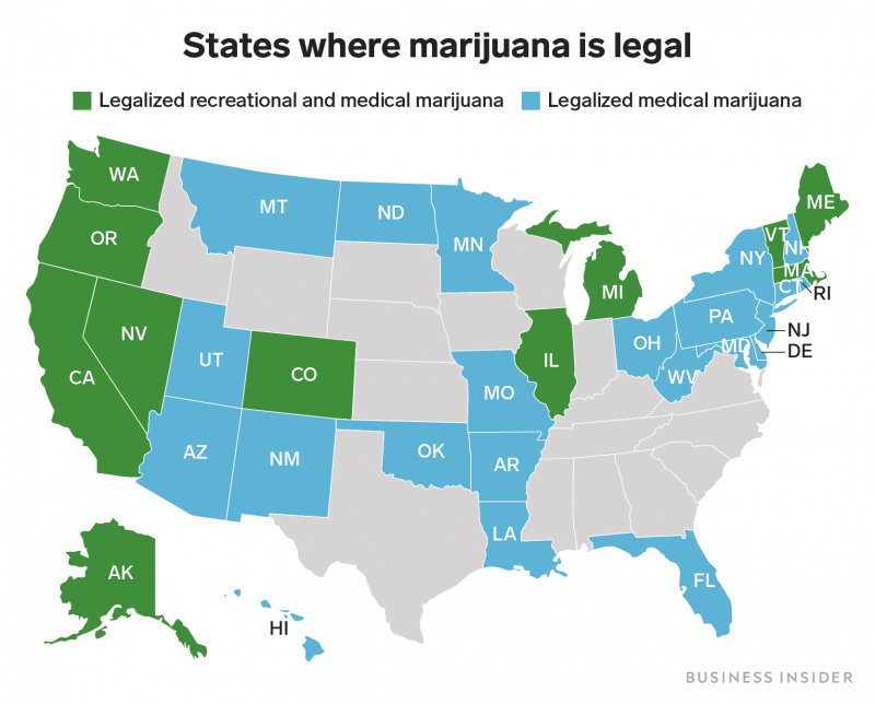 states where marijuana legal map