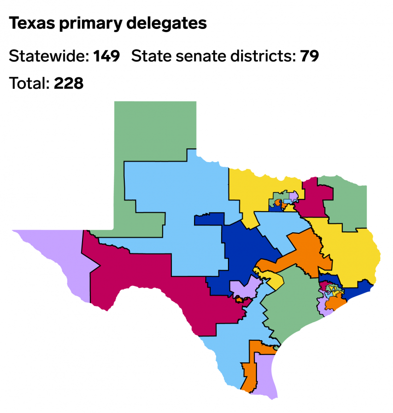TX state senate district map