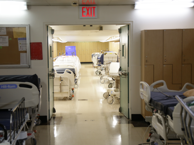 Beds in a newly opened unit of Maimonides Medical Center in Brooklyn.