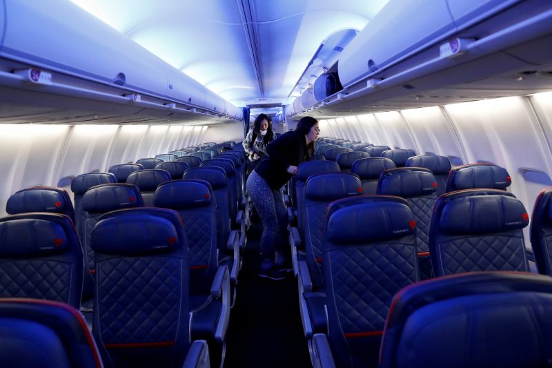 Empty Delta plane at JFK coronavirus