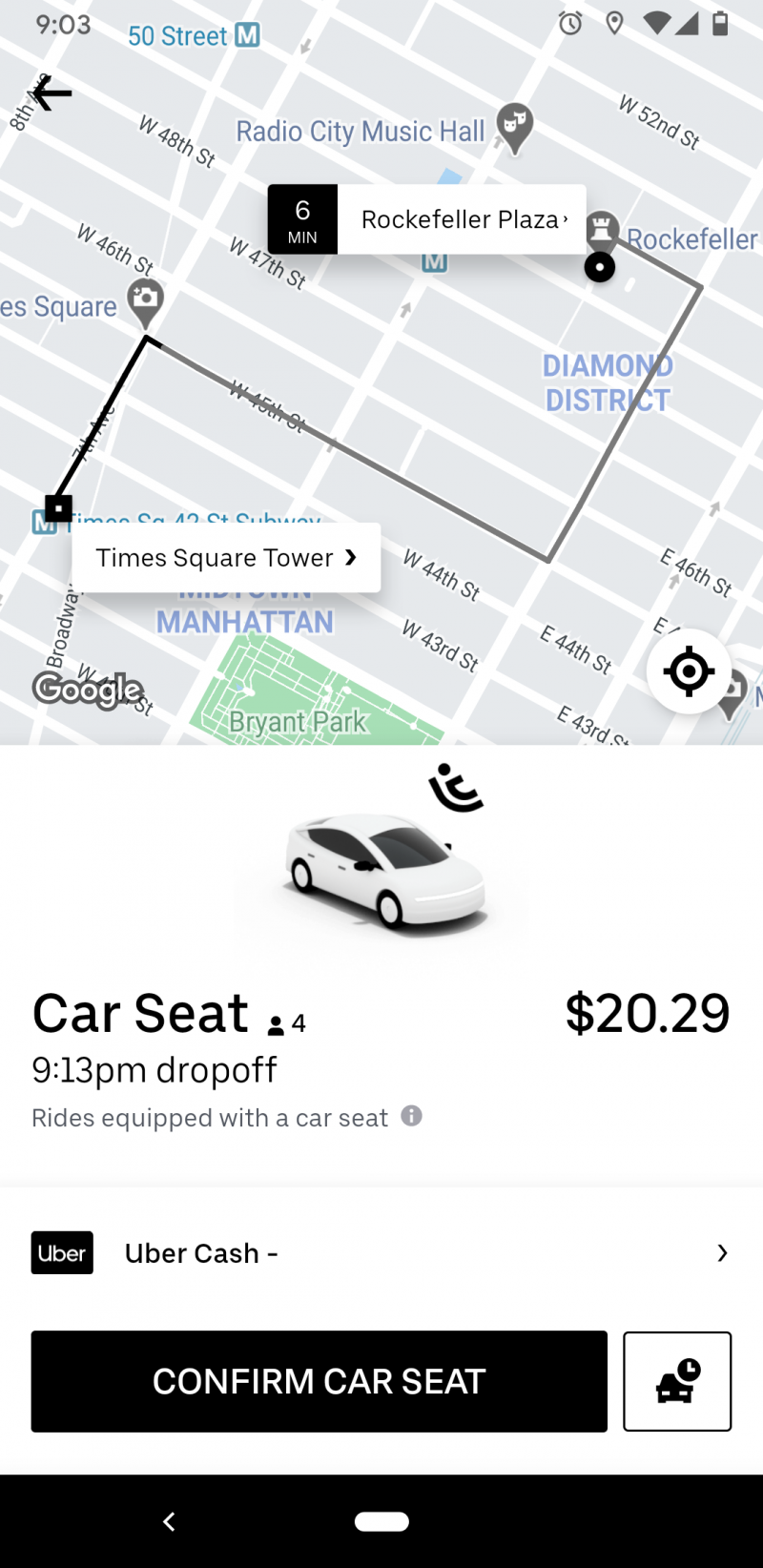 How To Request An Uber With A Car Seat