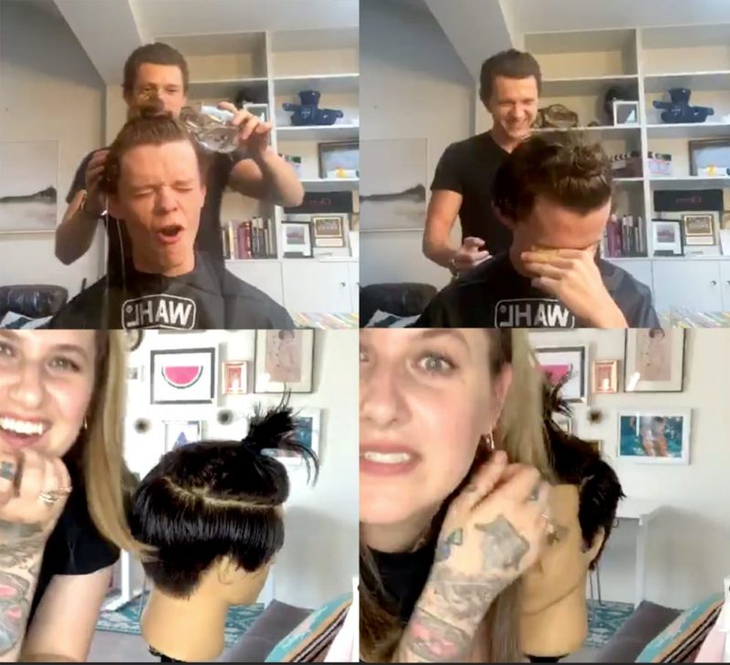 tom holland harry holland instagram live haircut split 2
