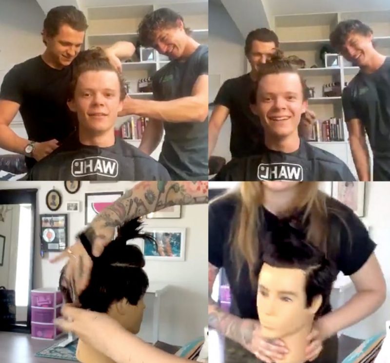 tom holland harry holland instagram live haircut split 4