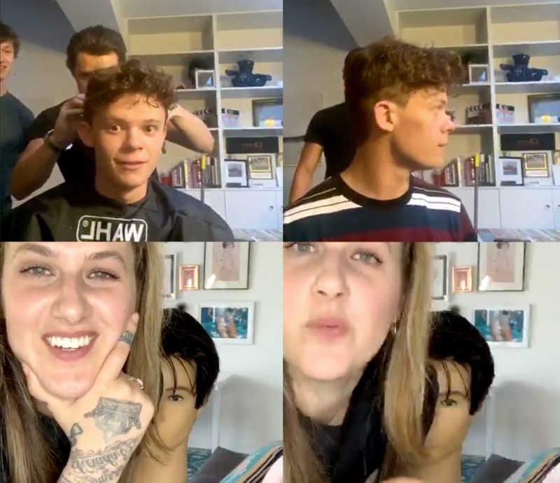 tom holland harry holland instagram live haircut split 3