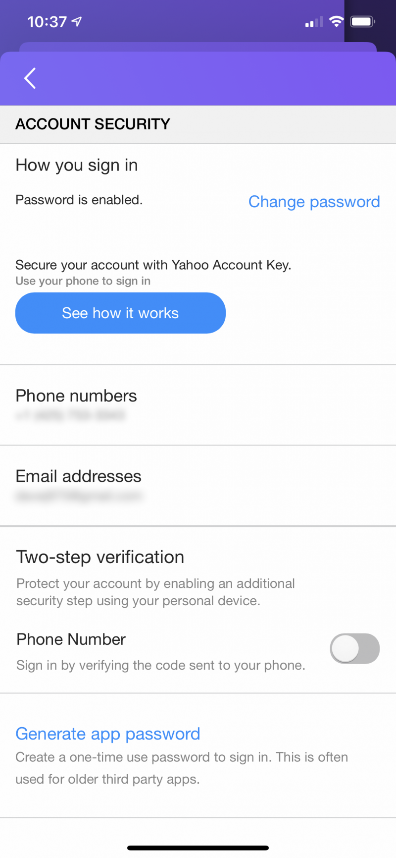 How do I change my Yahoo password a3