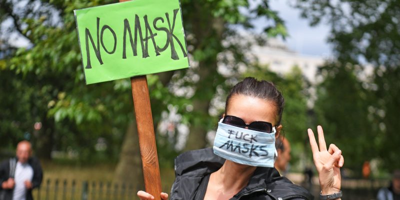 coronavirus mask protest london