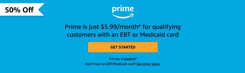 amazon prime for ebt or medicaid cardholders