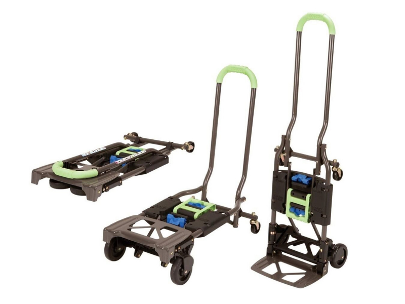 Outspurge Folding Hand Truck,550LB with 7 Tank Wheels,Lightweight Hand Truck Dolly Moving Luggage Carts Dolly with 2 Brake Wheels & 2 Bungee Elastic Rope for Travel House Office Use 