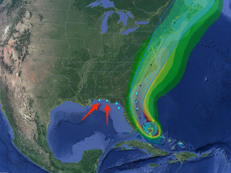 hurricane isaias nhc predicted path wind speed probabilities cone florida spacex demo 2 demo2 landing zones august 1 2020 dave mosher business insider google earth labeled