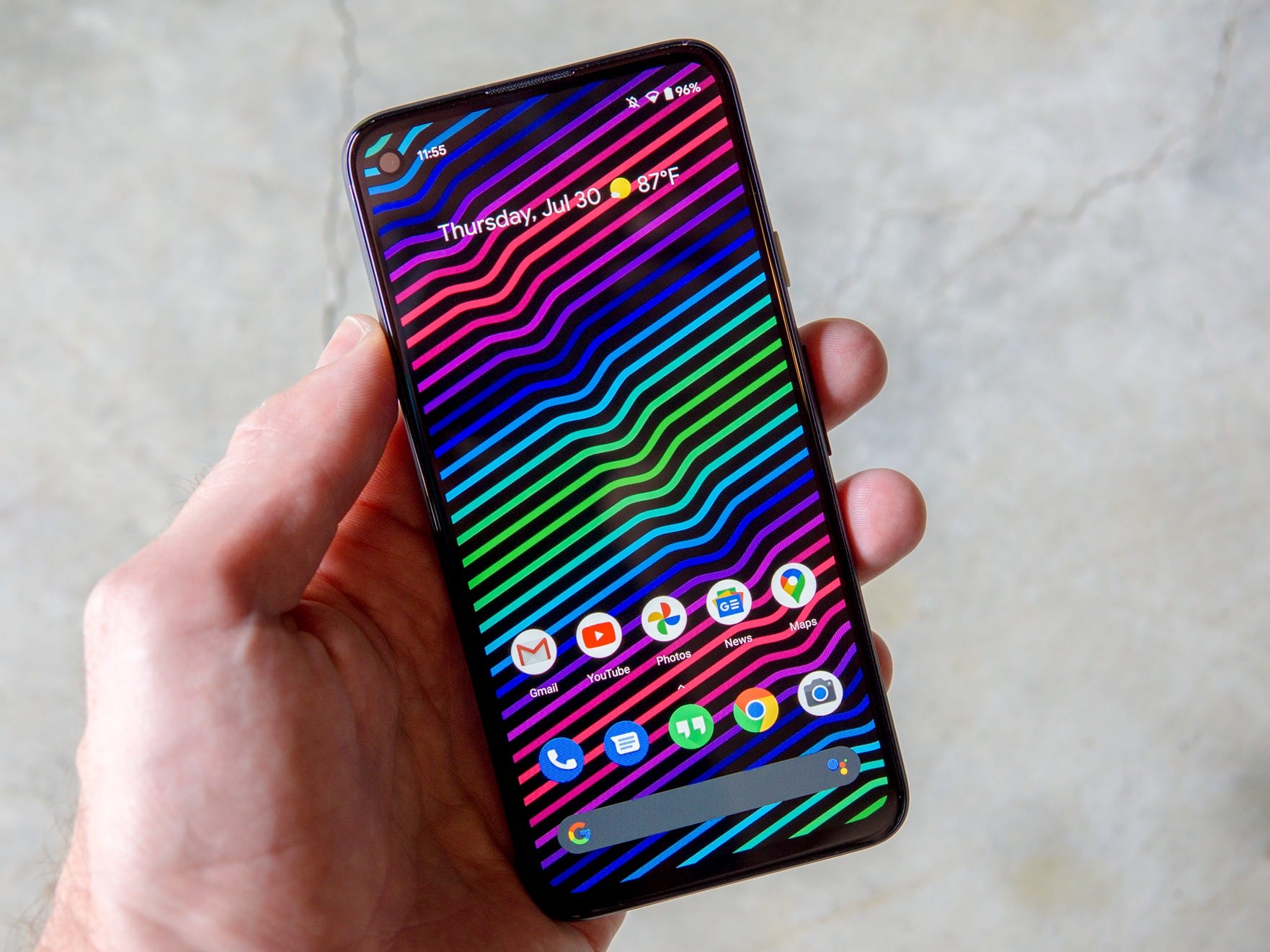 pixel 4a in hand