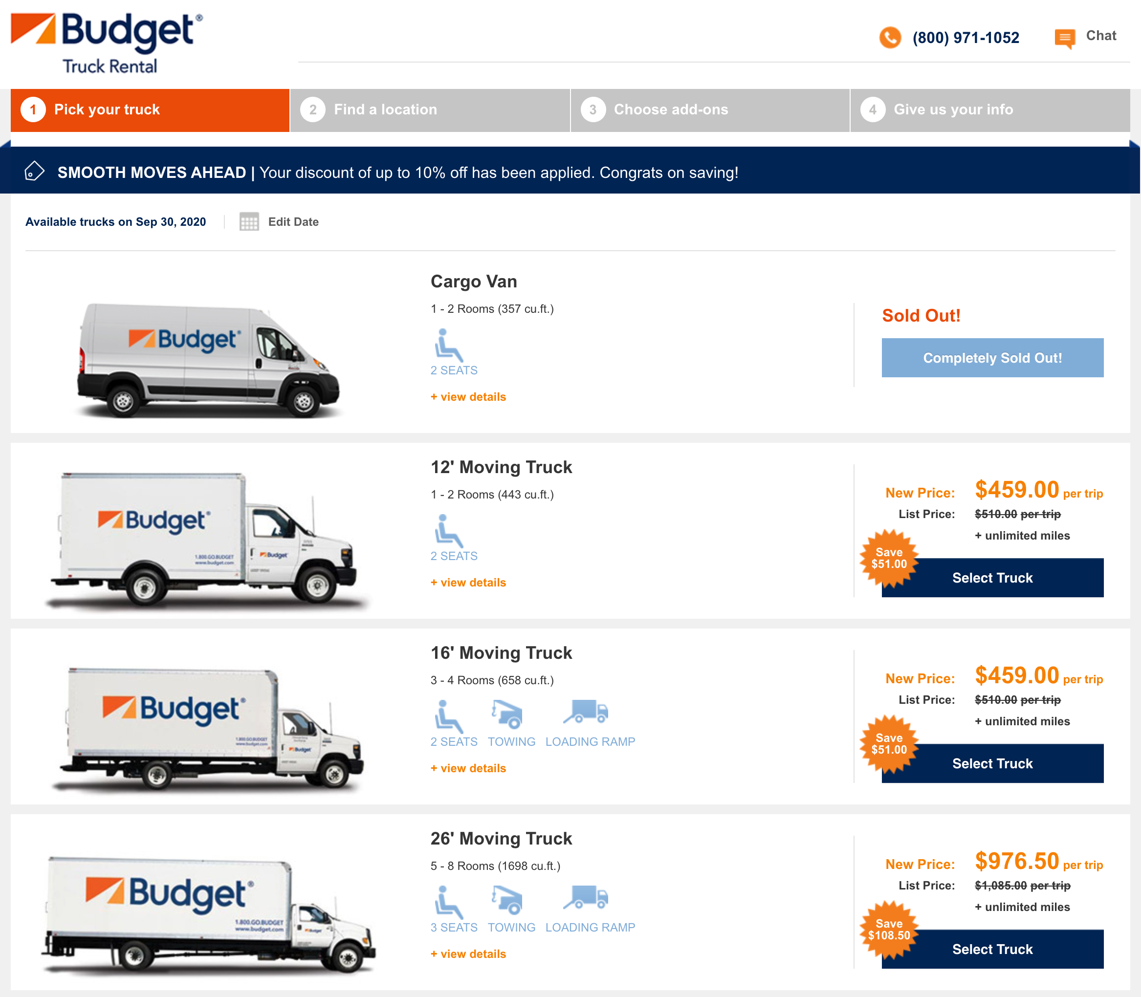 Budget Truck Rental to California.