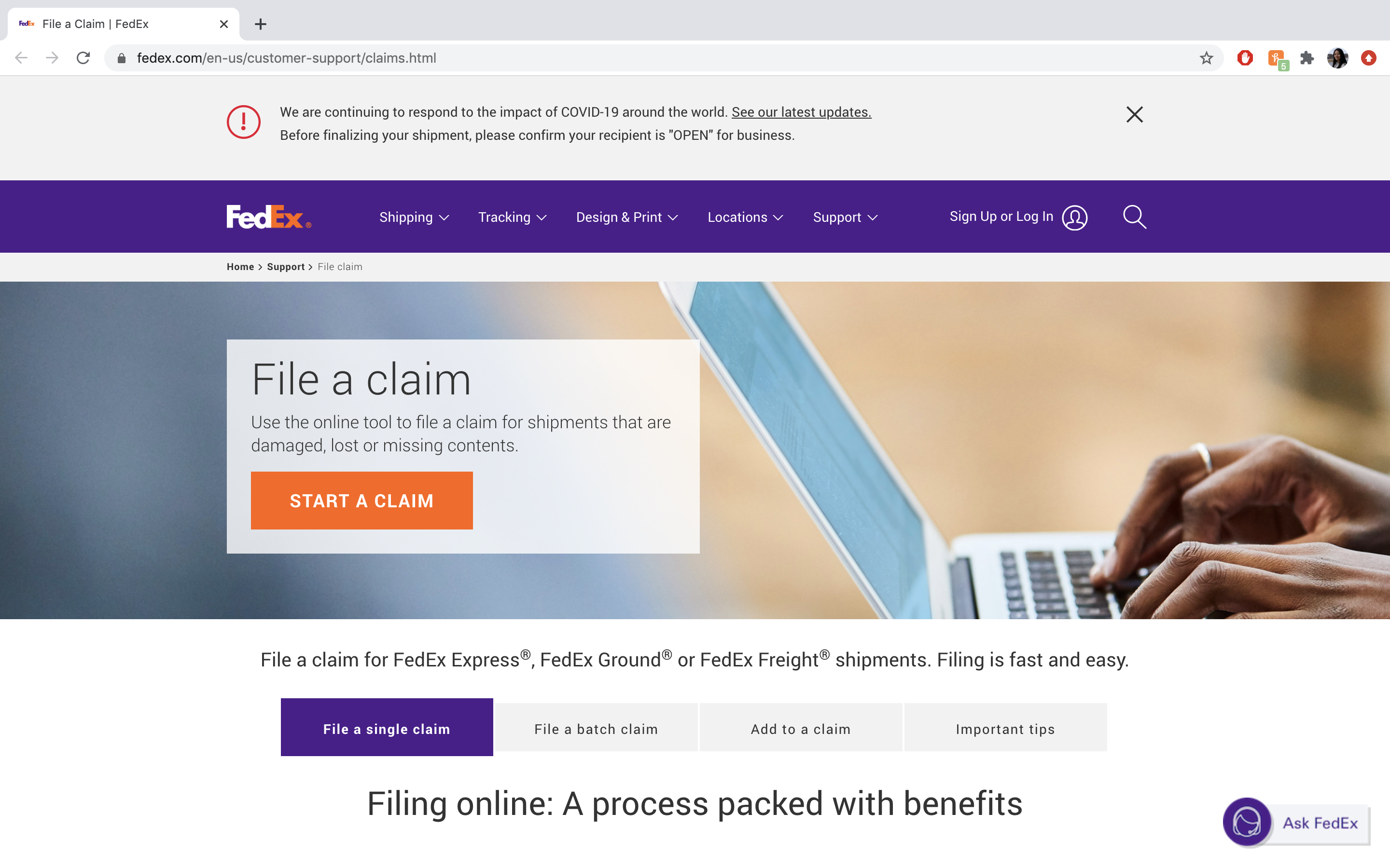 How to file a FedEx claim 1