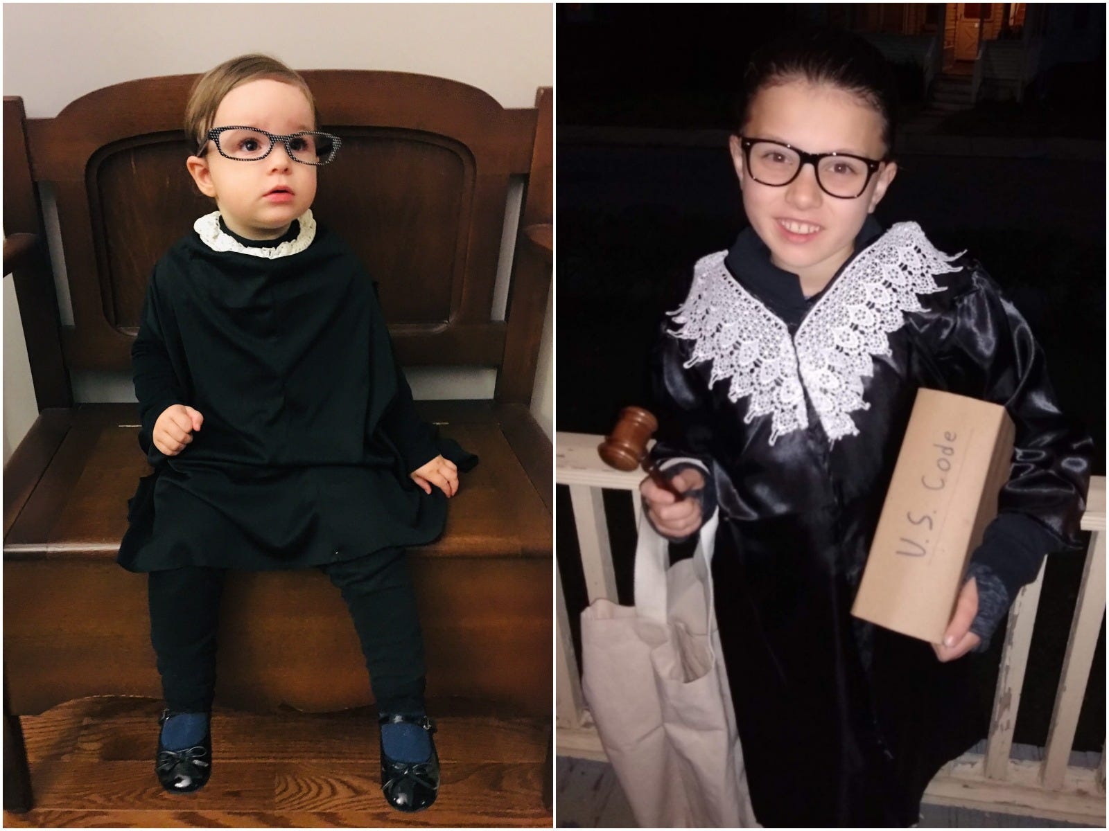 Parents shared touching photos of their daughters dressed as the late Supreme Court Justice.