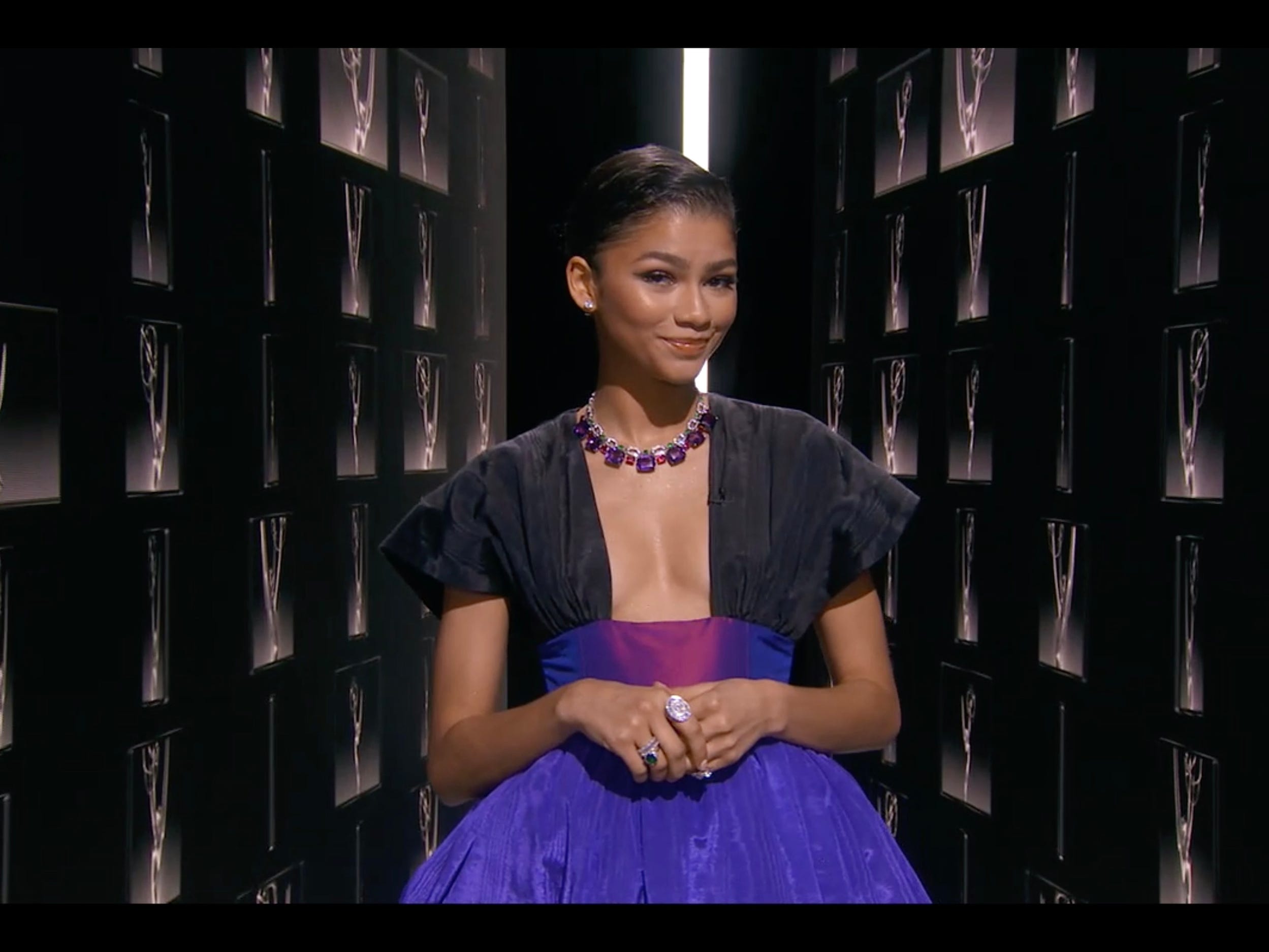 Sims also styled Zendaya's hair for her presenter look at the Emmys.