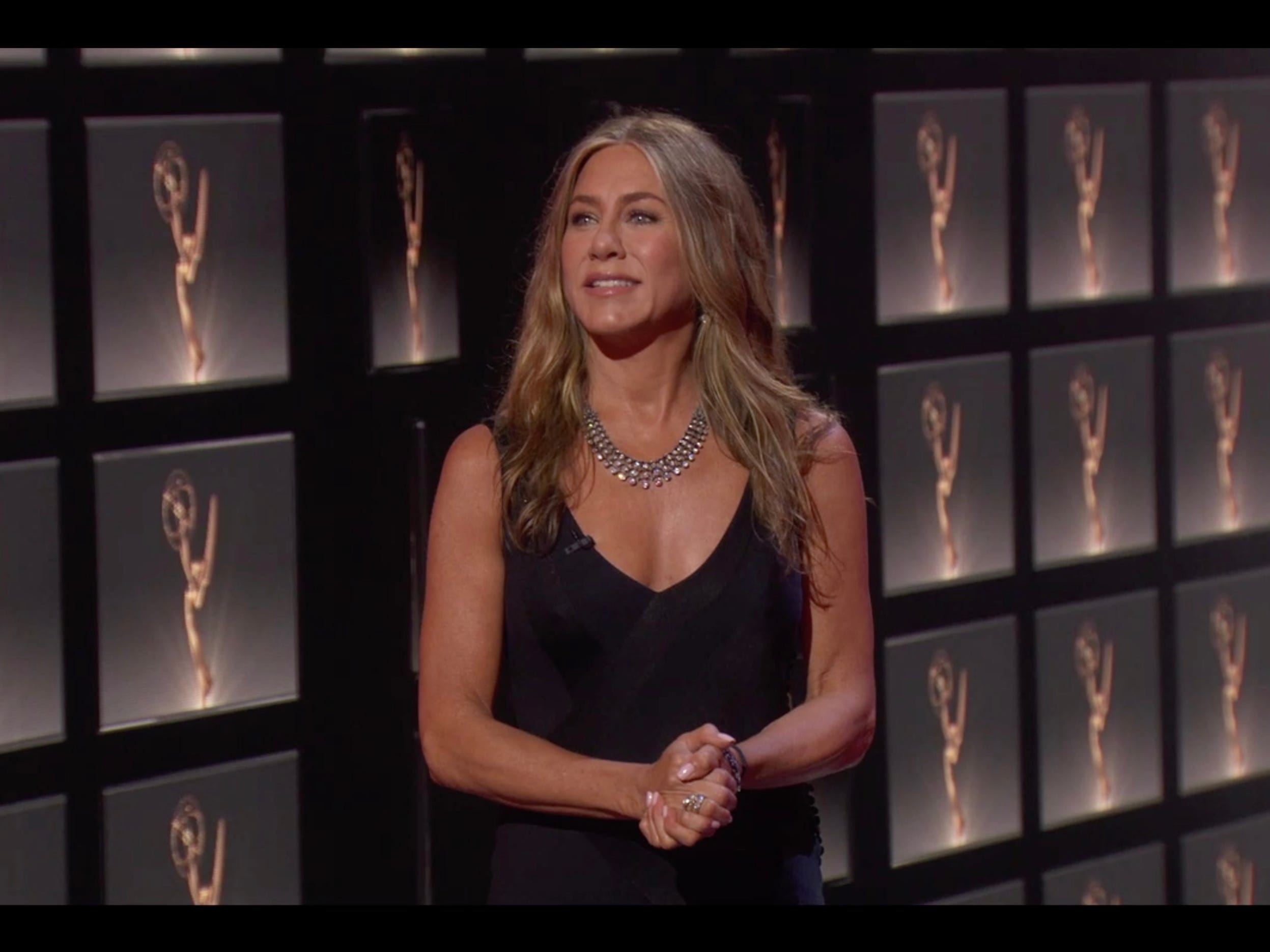 Jennifer Aniston also presented at the 2020 Emmys Awards on Sunday night.
