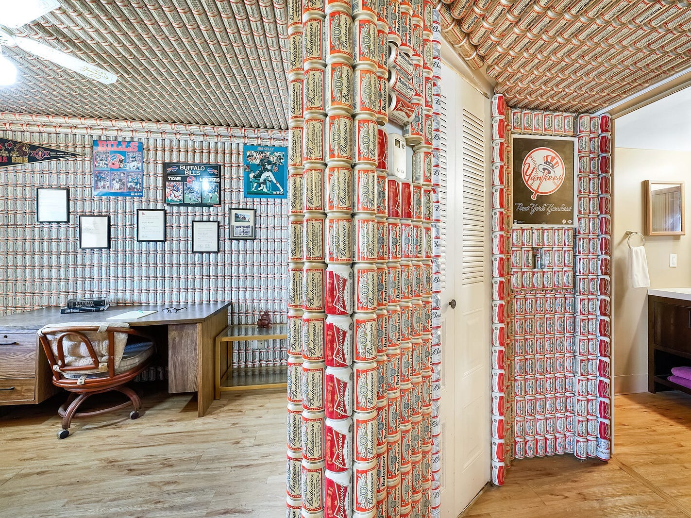 Amelotte drank every single beer can that decorates the home.