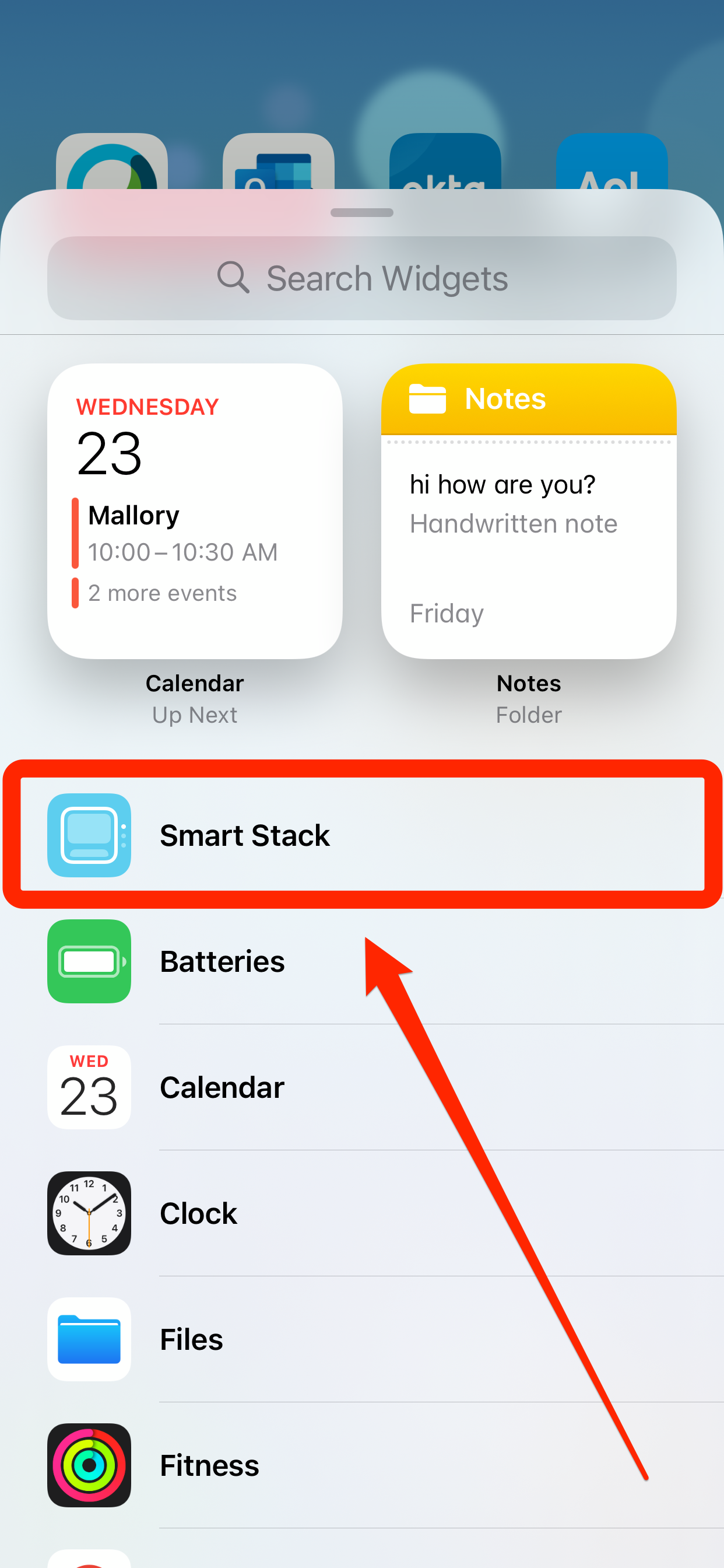 How to add a smart stack on iPhone 2