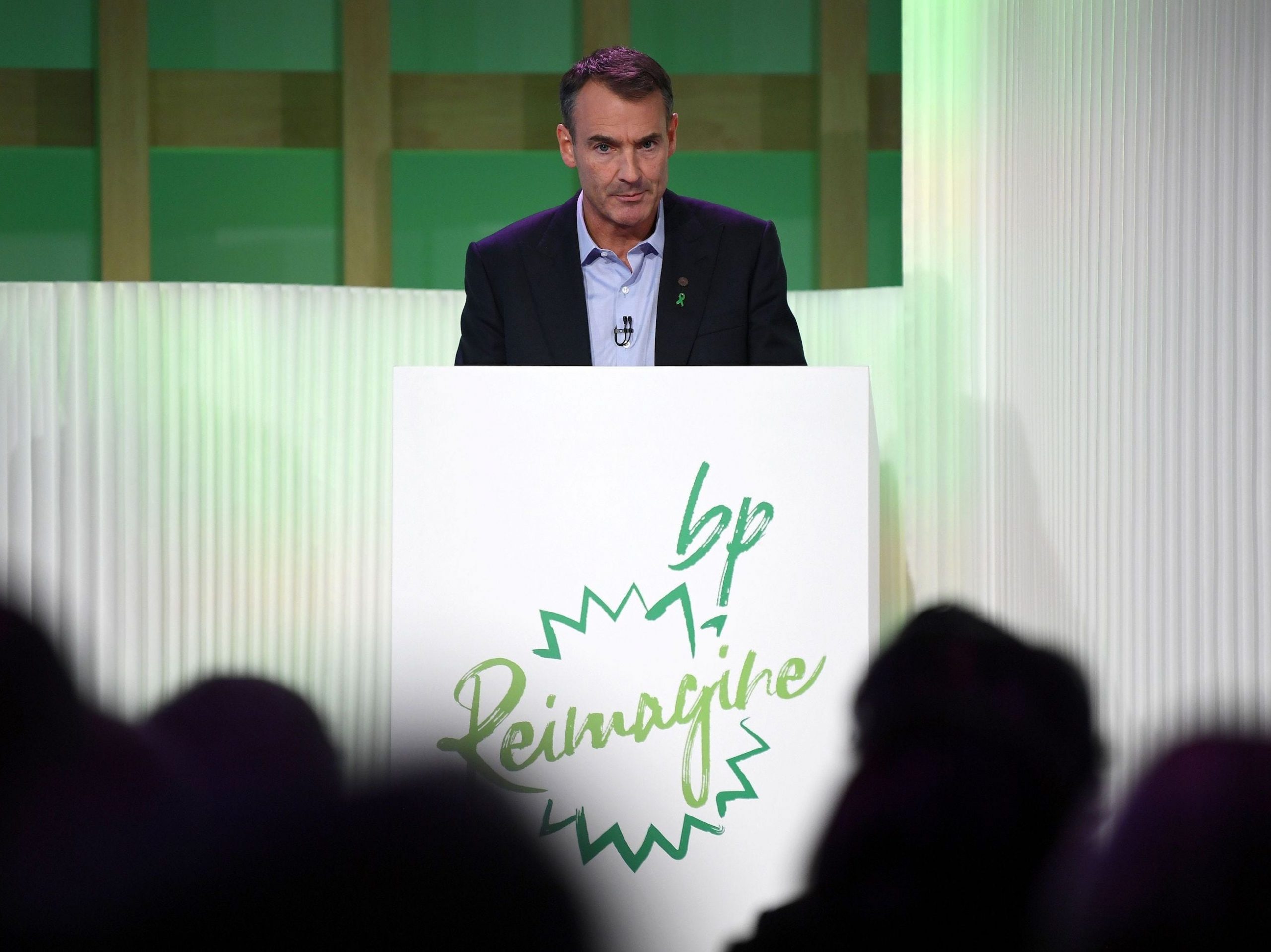 BP CEO Bernard Looney speaks during an event in London on February 12, 2020