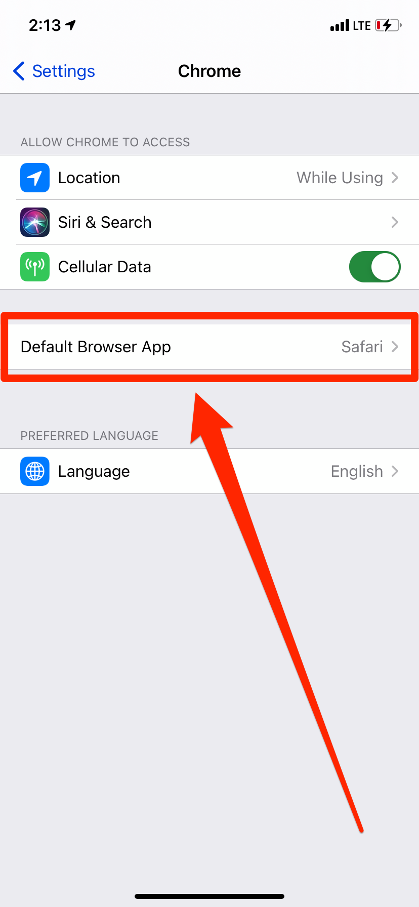 how to make chrome default browser iphone 2