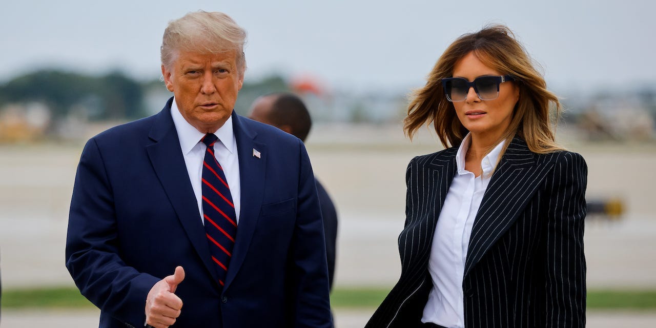 U.S. President Trump arrives for first presidential debate with Biden at Cleveland Hopkins International Airport in Cleveland, Ohio