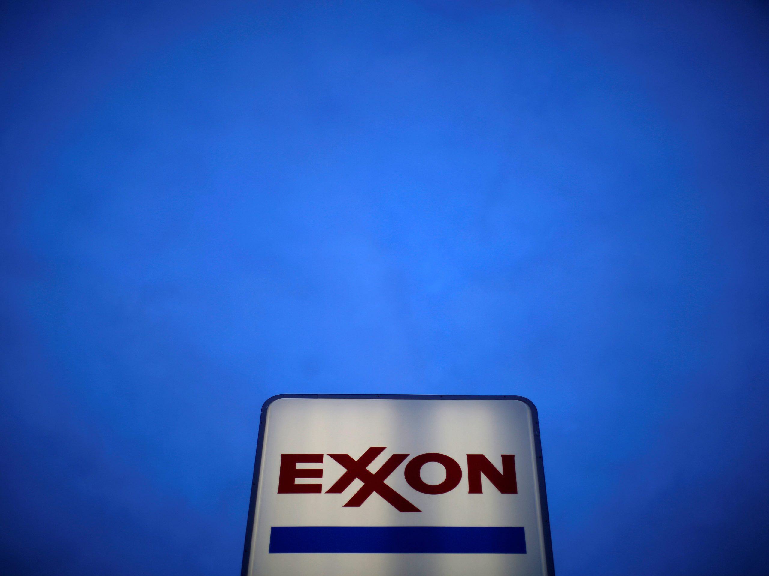 FILE PHOTO: An Exxon sign is seen at a gas station in the Chicago suburb of Norridge, Illinois, U.S., October 27, 2016. REUTERS/Jim Young/File Photo