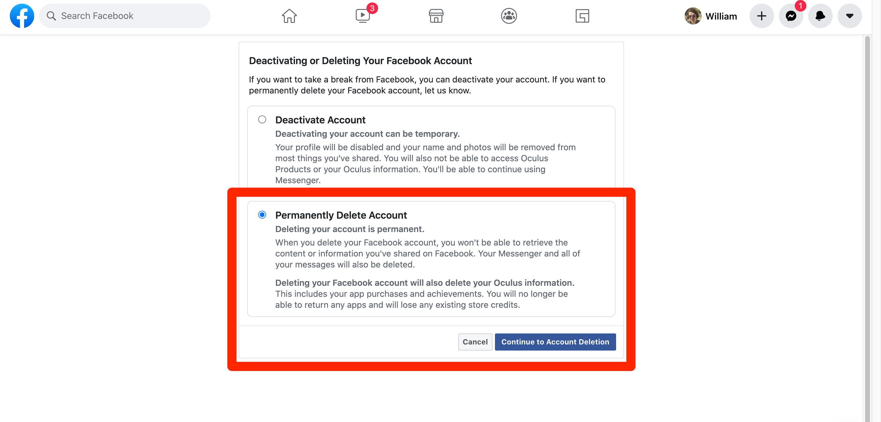 how to delete facebook account 8