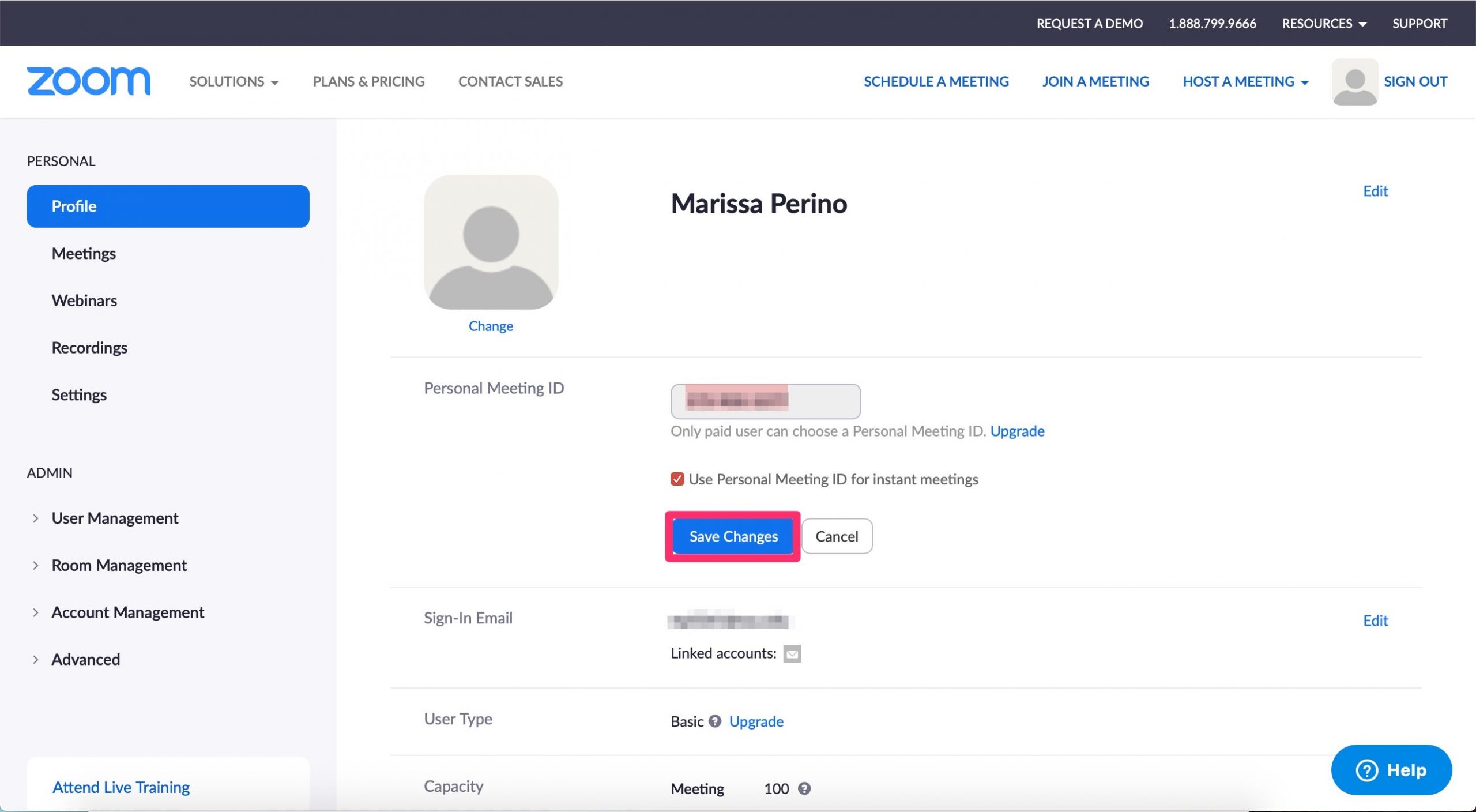 How to change personal meeting id in Zoom