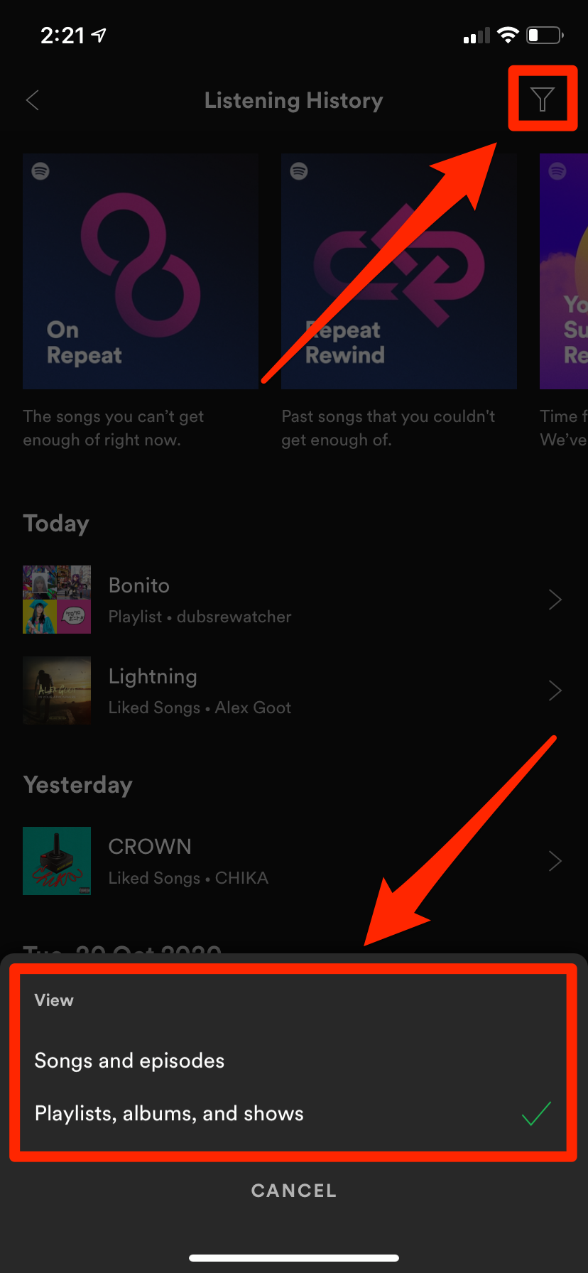 How to view Spotify listening history 7