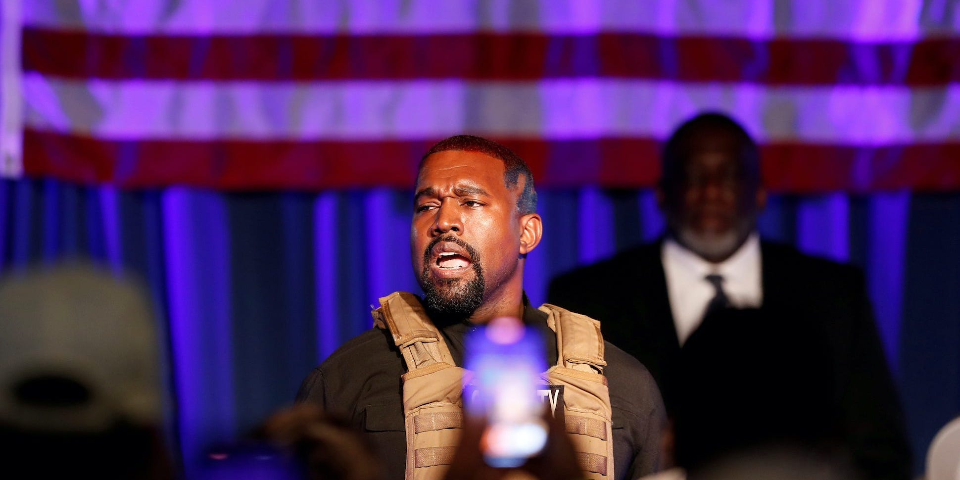 Kanye West at a campaign event in South Carolina in July.