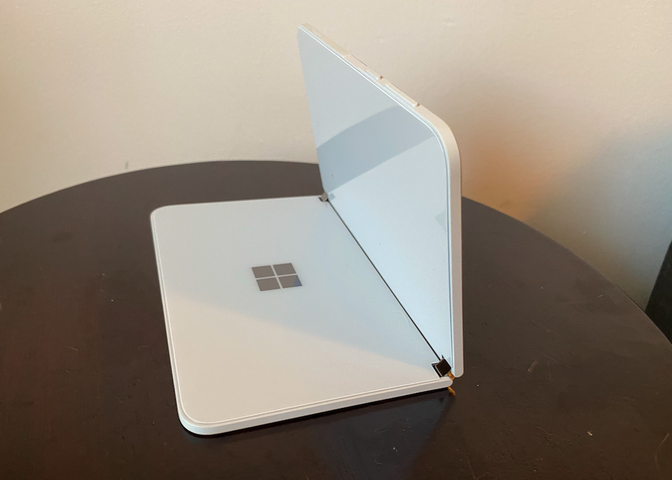 Surface Duo bent back