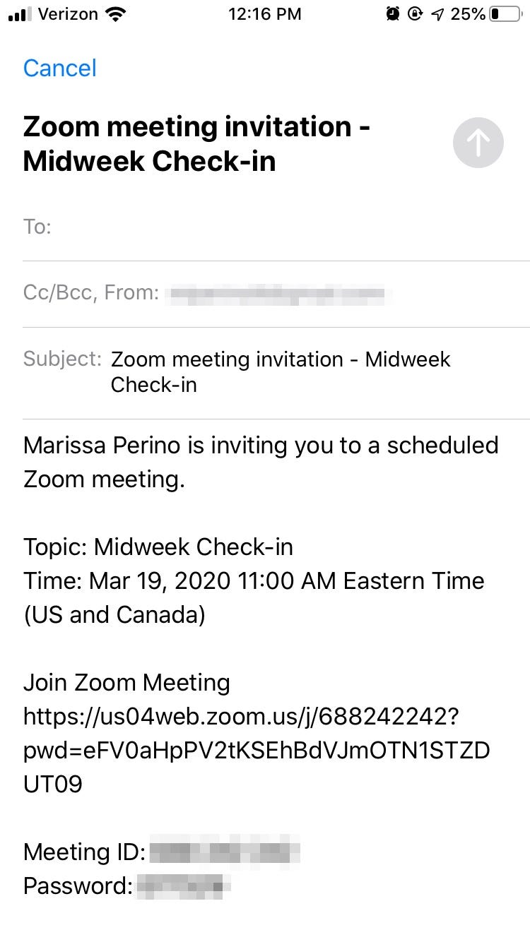 How to send a Zoom invite