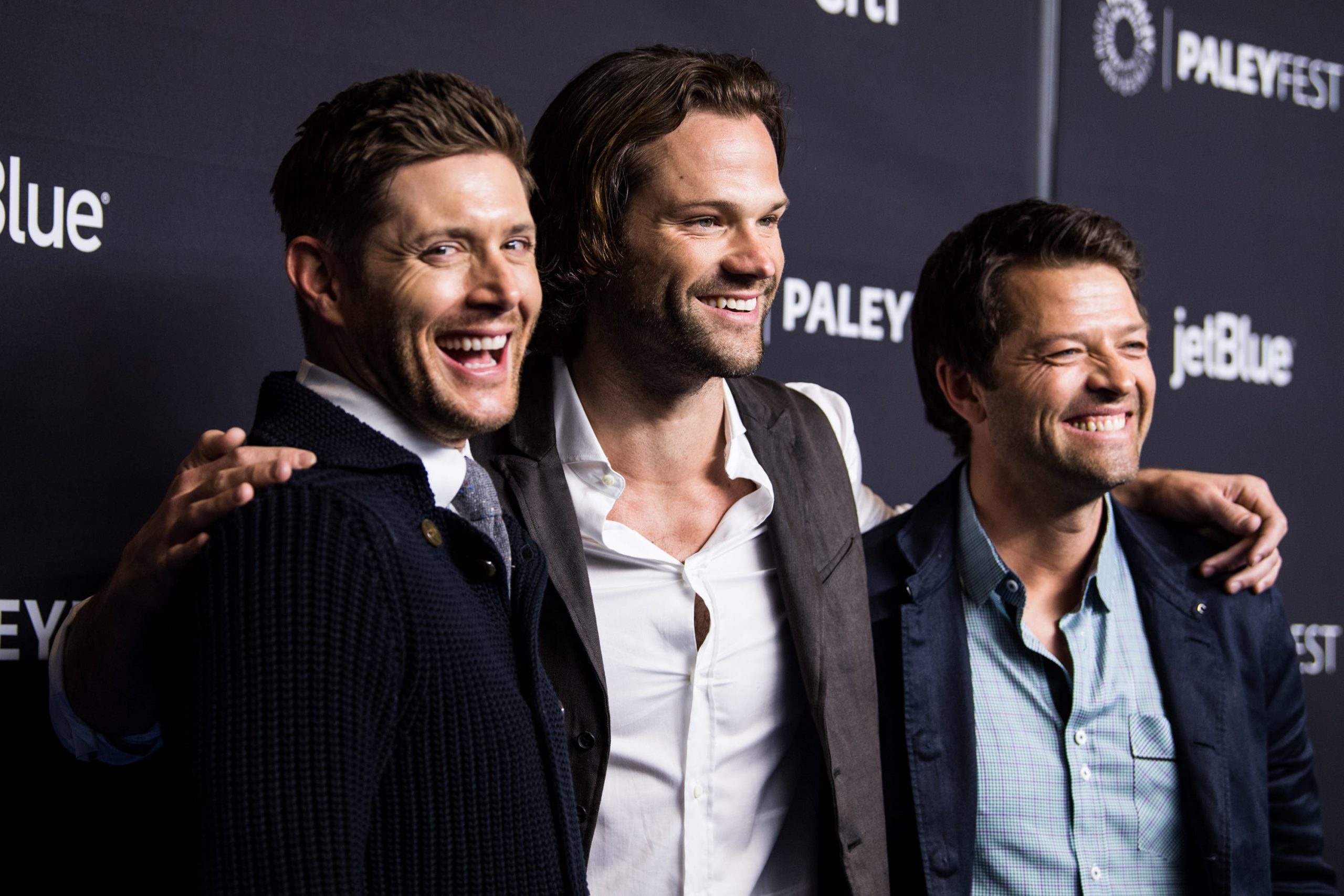 Actors Jensen Ackles, Jared Padalecki and Misha Collins attend the Paley Center for Media's 35th Annual PaleyFest Los Angeles "Supernatural" at Dolby Theatre on March 20, 2018 in Hollywood, California.