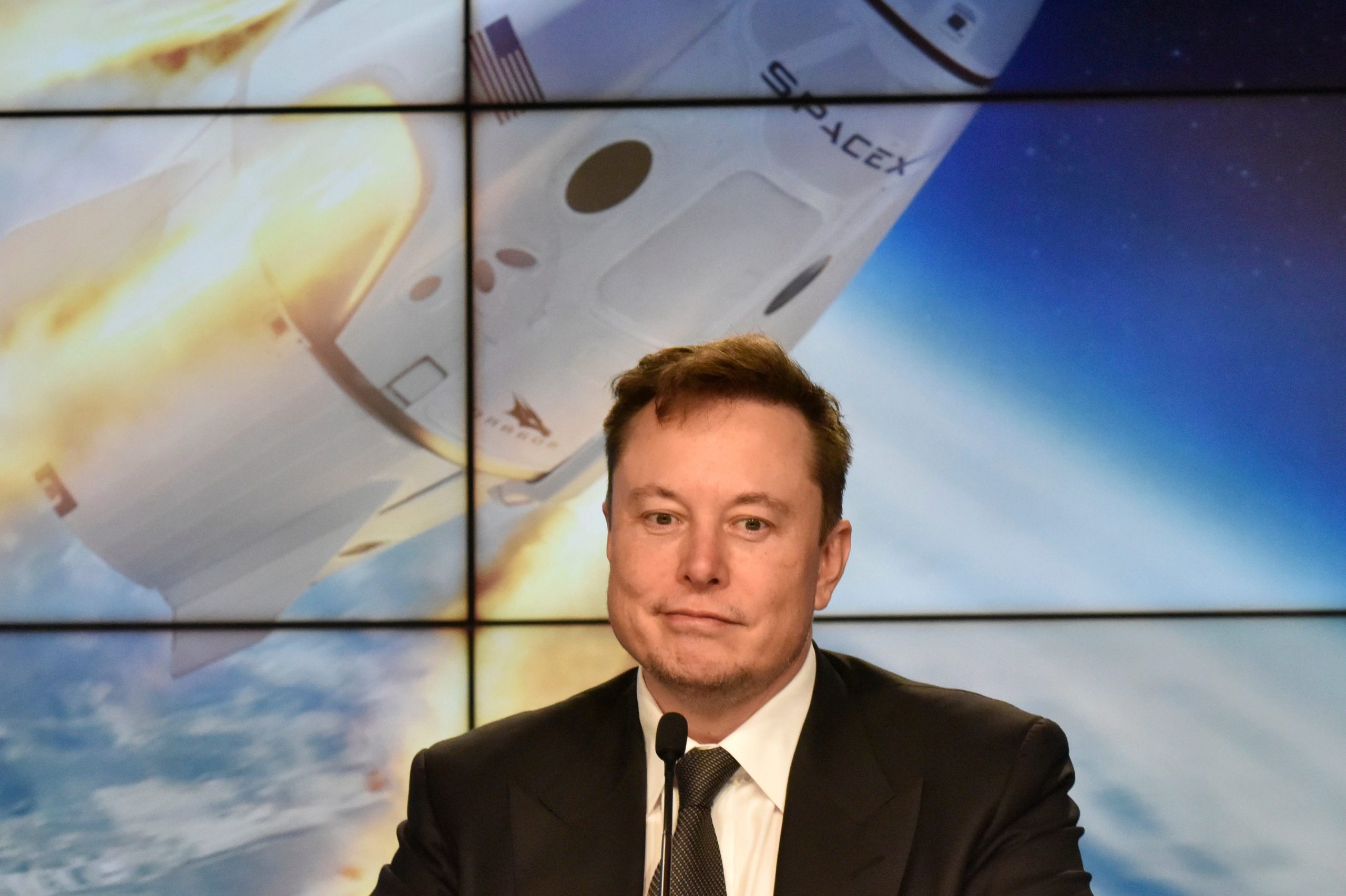 FILE PHOTO: SpaceX founder and chief engineer Elon Musk attends a post-launch news conference to discuss the  SpaceX Crew Dragon astronaut capsule in-flight abort test at the Kennedy Space Center in Cape Canaveral, Florida, U.S. January 19, 2020. REUTERS/Steve Nesius
