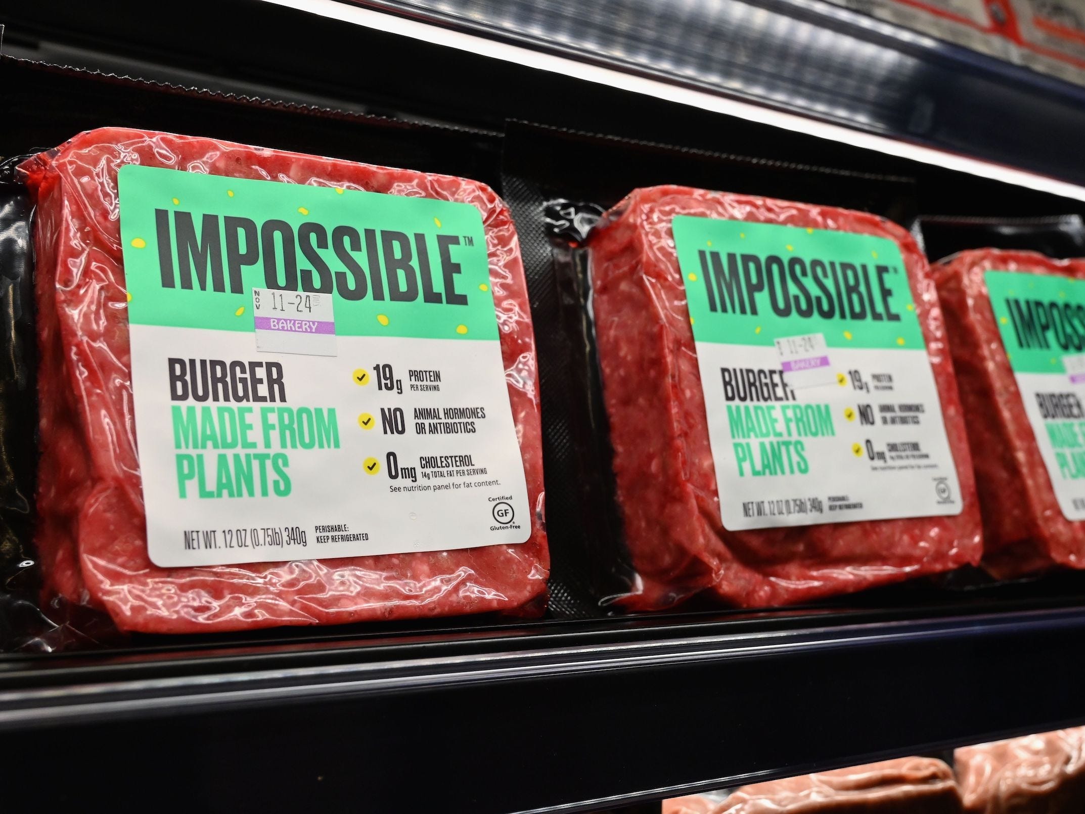 Impossible burger grocery shelf